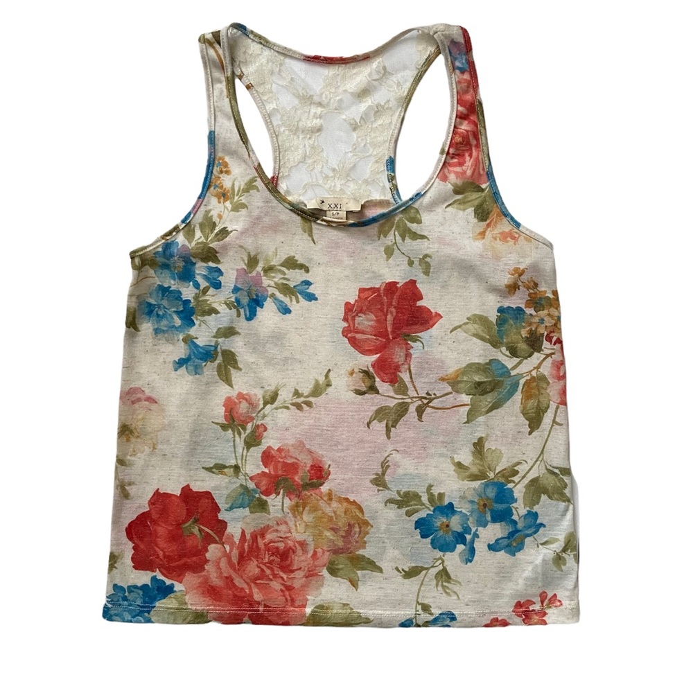 Forever 21 Women’s Lace Floral Tank Top Small